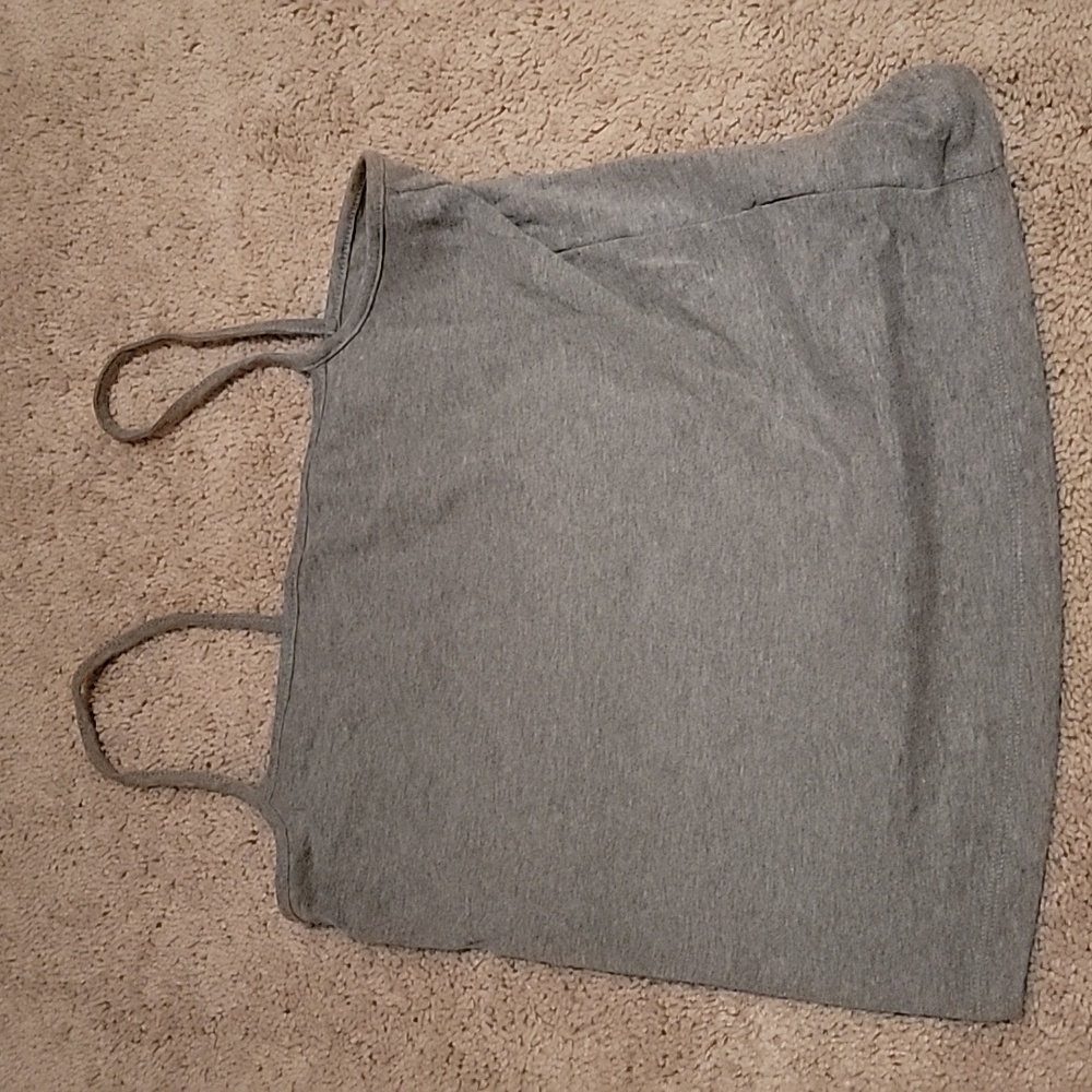 Gray spaghetti strap top.